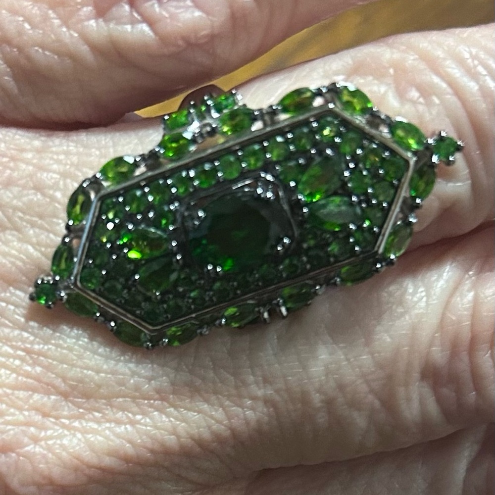 NWT Mixed Shape Chrome Diopside Cocktail Ring Size 8